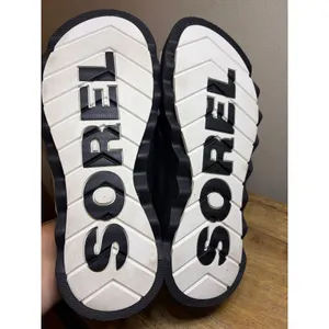 Sorel Roaming Crisscross Slide Sandal Black Leather Platform 10 thumbnail 7