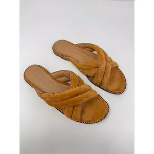 Madewell The Skyler Slide Womens Sandals Brown Suede Slip On Flat Puffy US 6.5 thumbnail 2