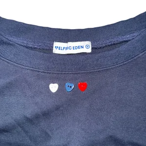 Aelfric Eden Navy Blue Sweatshirt Hearts Detail Crewneck Long Sleeve Women's Sz M thumbnail 3