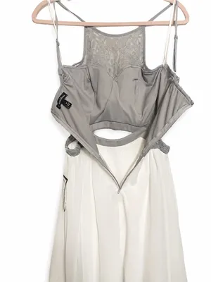 Speechless NWT White Silver Lace Cutout Beaded Homecoming Dress Size 11 thumbnail 14
