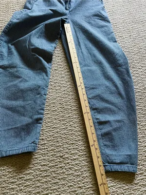 Nw/oTags Built by Wendy Angle Trousers Barrel Leg High Waist Engineer Stripe M thumbnail 11