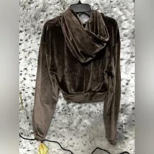 43. Skims xxs crop hoodie brown soft thumbnail 2