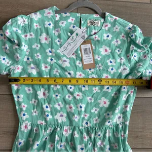 Sugarhill Brighton London Polly Maxi Tiered Dress Green Rainbow Daises NWT 6 thumbnail 10