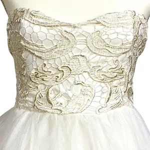 Strapless White Lace Tulle Dress M New Coquette Fairy BalletCore Princess Whimsy thumbnail 2