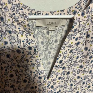 LOFT Sleeveless Floral Blouse - White and Blue thumbnail 2