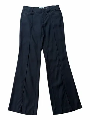 Elevenses Anthropologie Brighton Black Pintuck Tailored Flare Pants thumbnail 1