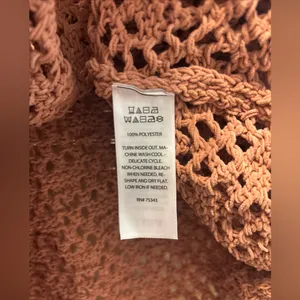 Artelier Nicole Miller Crochet Terracotta Sweater thumbnail 3