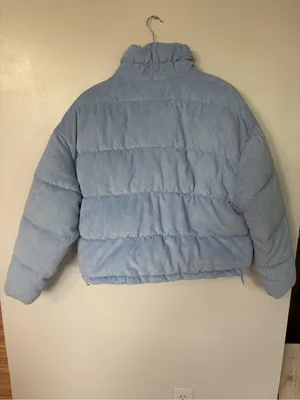 Hollister Sky Blue Corduroy Puffer Jacket thumbnail 3