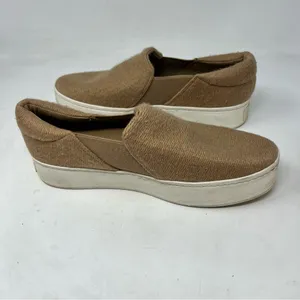 Vince Warren Slip On Platform Sneakers Womens 9 Camel Tan Fabric Designer Shoes thumbnail 5
