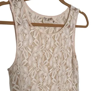 Free People Miles Of Lace Fit And Flare Dress Sz M thumbnail 4