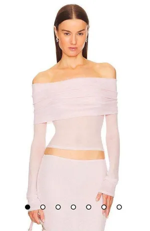 Revolve Pink off the shoulder top thumbnail 1