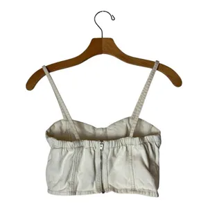 Farm Rio‎ Shirt Women XS Ivory Polka Dot Cotton Bustier Cropped Tank Top thumbnail 2