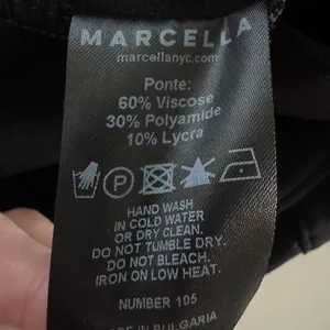 Marcella Sonata‎ Ponte Knit Midi Cocktail Dress Small Black Asymmetric Cutout thumbnail 10