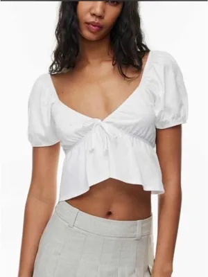 Sunday Best Aritzia Kaia Puff Sleeve Peplum Top thumbnail 1