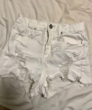 White Ripped Shorts thumbnail 2