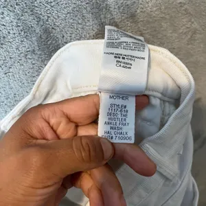 Mother The Hustler‎ Ankle Fray Cream White Corduroy Ribbed Jeans Size 25 thumbnail 11