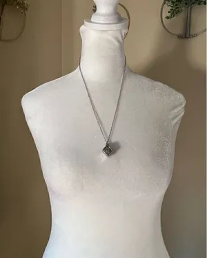 Silver Tone Tree Cage Box Glow in the Dark Necklace thumbnail 1