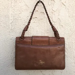 Valentino women’s Histoire braided brown leather shoulder bag thumbnail 4