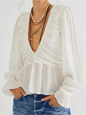 Free People Daia Puff Sleeve Top thumbnail 1