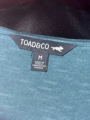 Toad&Co Cue Wrap Dress Size M Teal Blue Sleeveless Tie Waist thumbnail 5