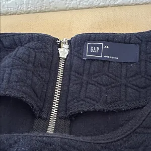 GAP Dark Blue Quilted Zip-Up Sweater thumbnail 7