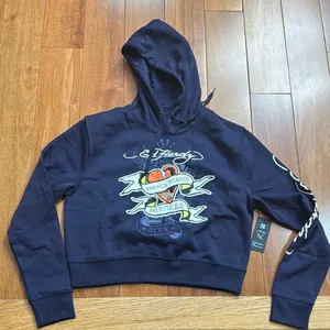NWT Ed Hardy Broken Heart and Fairytale Navy Eclipse‎ Hoodies Sweatshirt Size S thumbnail 1