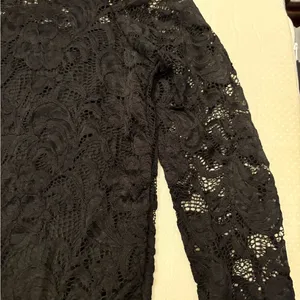 Ambiance Black Lace Off-Shoulder Long Sleeve Blouse thumbnail 3