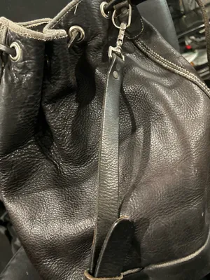 Vintage Rugby Black Leather Drawstring Bucket Bag North America thumbnail 12