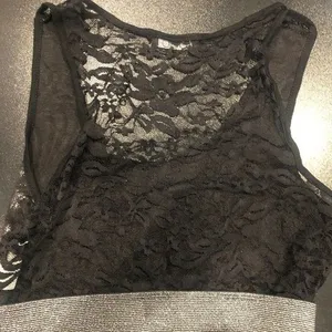 DEB Small Black Full Lace Back Bra/ Crop Top with Silver Band On‎ Bottom thumbnail 5