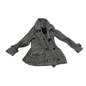FREE PEOPLE Wool Blend Tweed Boucle Peacoat Double Breasted Moto Jacket S thumbnail 2