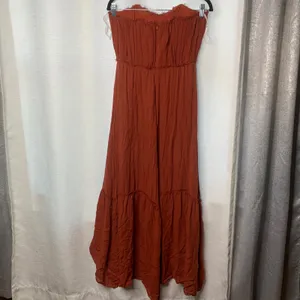 Thread social Anthropologie strapless burnt orange midi dress size‎ 6 vacation thumbnail 4