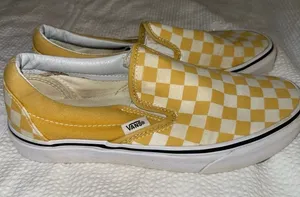 Yellow checkered vans W7.5 M6 thumbnail 1