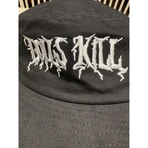 Dolls Kill Black Cotton Bucket Hat Metal Logo‎ Embroidered Alternative Grunge thumbnail 4