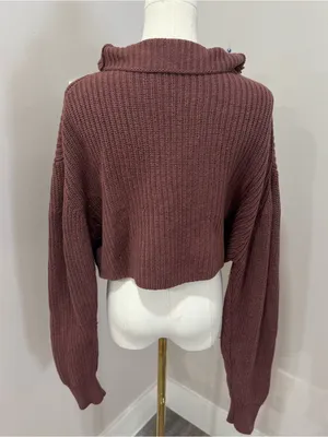 Aritzia Wilfred‎ Montpellier Waist Turtleneck Sweater 100% merino wool Large thumbnail 3