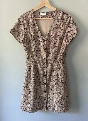 Mod Ref Cheetah Black & Brown Animal Print w/‎ lining A-line dress Size S Small thumbnail 1