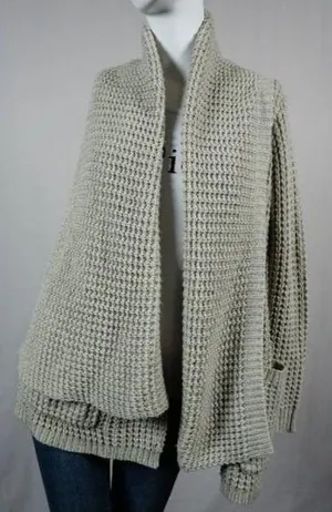 Womens Urban Outfitters byCORPUS Gray Knit Open Drape Cardigan Size M thumbnail 1