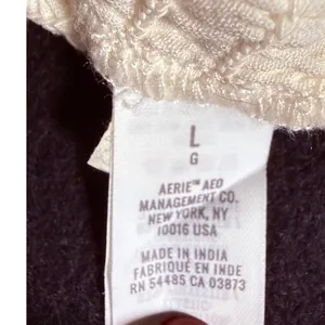 Aerie Ivory/White Smock Cropped Large Sheer Puff Sleeve Peasant Top cottagecore thumbnail 4