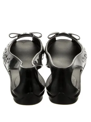Salvatore Ferragamo Nilly Nara Vara Bow Perforated Peep Toe Jelly Flat Slides thumbnail 4