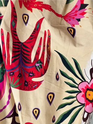 NWT Farm Rio Surreal Print Belted Long Sleeve Mini Dress Size S thumbnail 7