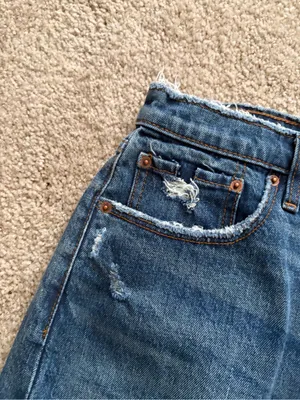 Abercrombie and fitch blue distress Raw Hem Distressed Denim Shorts 30(10) NWT thumbnail 6