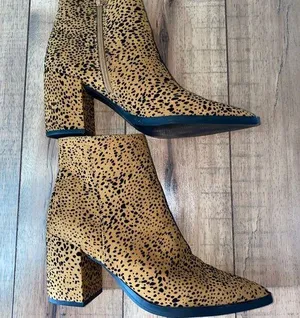 leopard print booties thumbnail 1