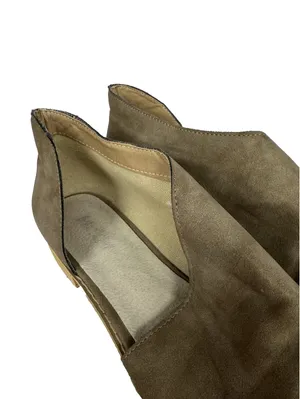 (RC) Women’s Taupe Suede Slip On Flats Low Heel Almond Toe Casual Comfort 10 thumbnail 3