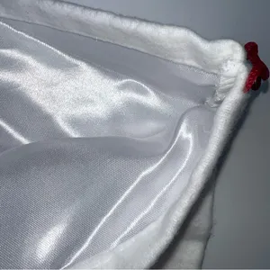 Christian Louboutin White Cotton Satin Lined Drawstring Dust Bags w/Red Logo thumbnail 6