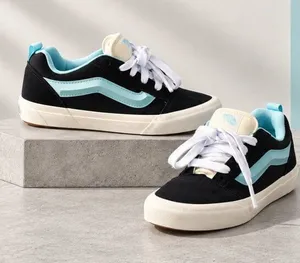 Vans Knu Skool Black Light Blue Sneakers Women’s 7 Youth 5.5 NWT thumbnail 1