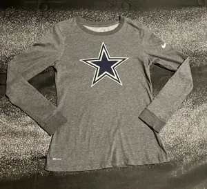 Womens XS The Nike Tee Dallas Cowboys long sleeve gray/navy/white shirt thumbnail 1