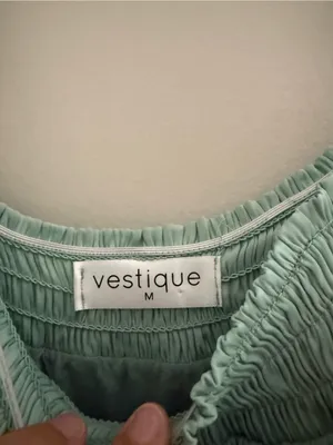 vestique Light Aqua Layered Ruffle Spaghetti Strap Dress thumbnail 2