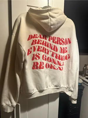 Edikted Everything's Ok Hoodie- Cream+Red thumbnail 11