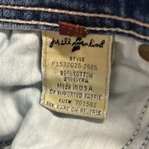 7 for all Mankind Justine Bootcut with Laced Ribbon Accent Pockets Blue Jeans 27 thumbnail 8