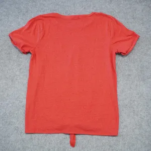 J. Crew Women's Size Small Coral Cotton Tee Shirt Tie Knot Front Casual Soft thumbnail 6