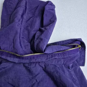 GET Purple Crinkle Nylon Hooded Windbreaker Jacket Gold Hardware 5809LNL Small‎ thumbnail 7